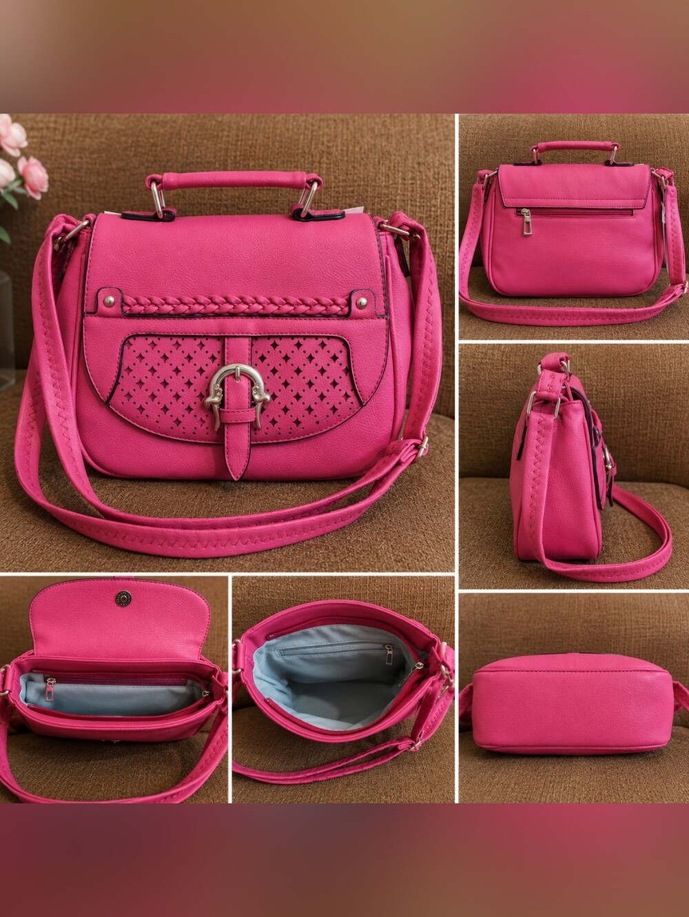 Pink Women’s Crossbody Satchel Bag